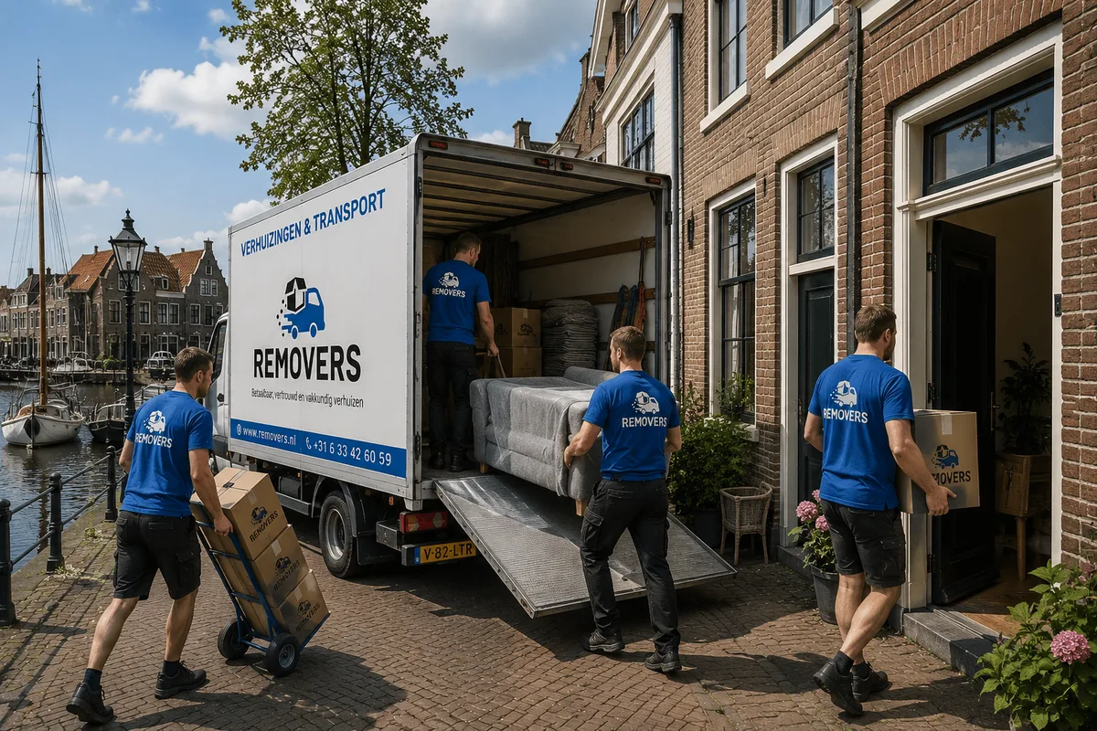 Het Removers verhuisteam klaar voor een verhuizing in Balk, Gaasterland
