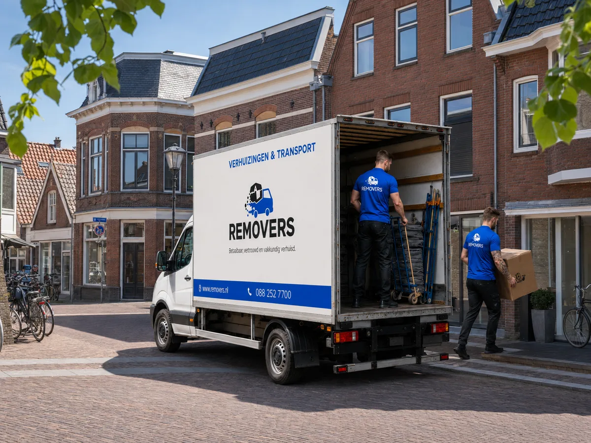 Het Removers verhuisteam aan het werk bij een verhuizing in Sneek